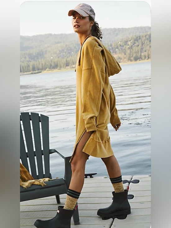 Free People Other - Free people spur of the moment Mustard Hooded sweatshirt